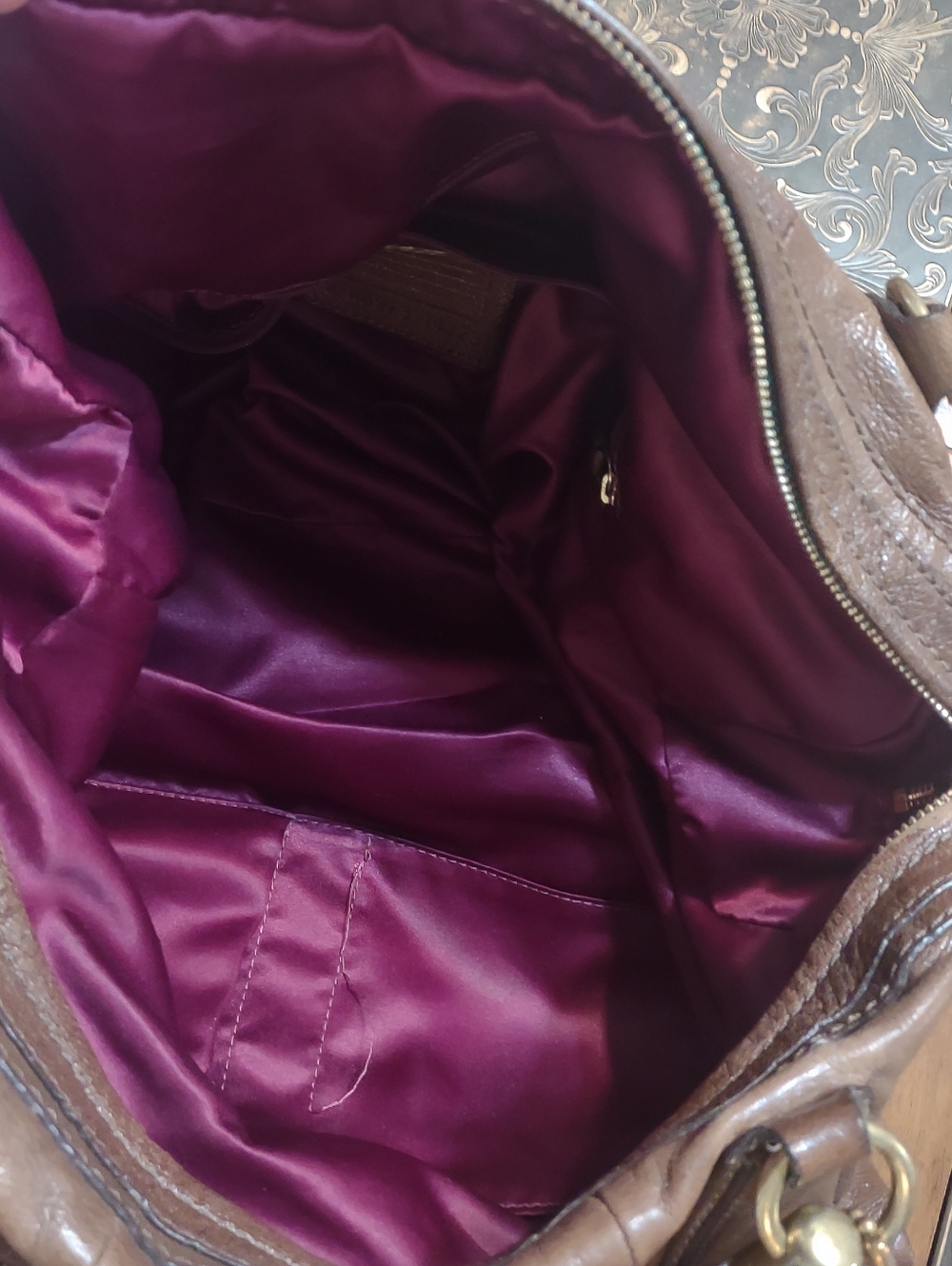 Coach Vintage Brown Leather Shoulder Bag with Chain Strap - Picture 10 of 16